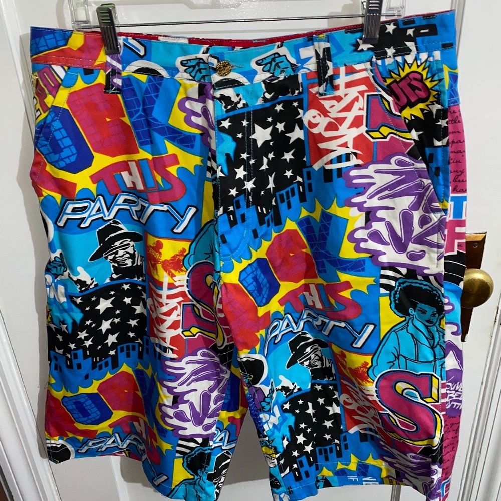 Parish Men's Graphic Graffiti Art Shorts Size 36